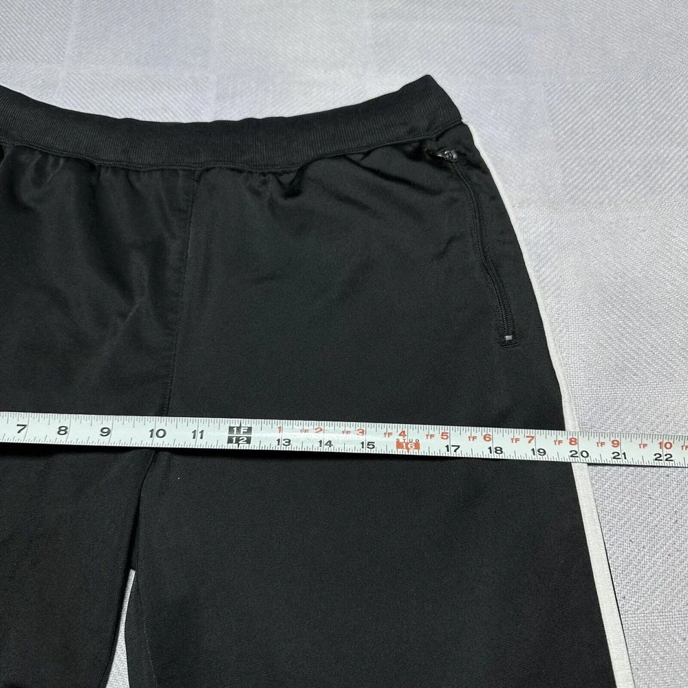 Vintage Y2K Adidas 3 Stripe Zip Pockets Black Track Pants‎ Size Medium